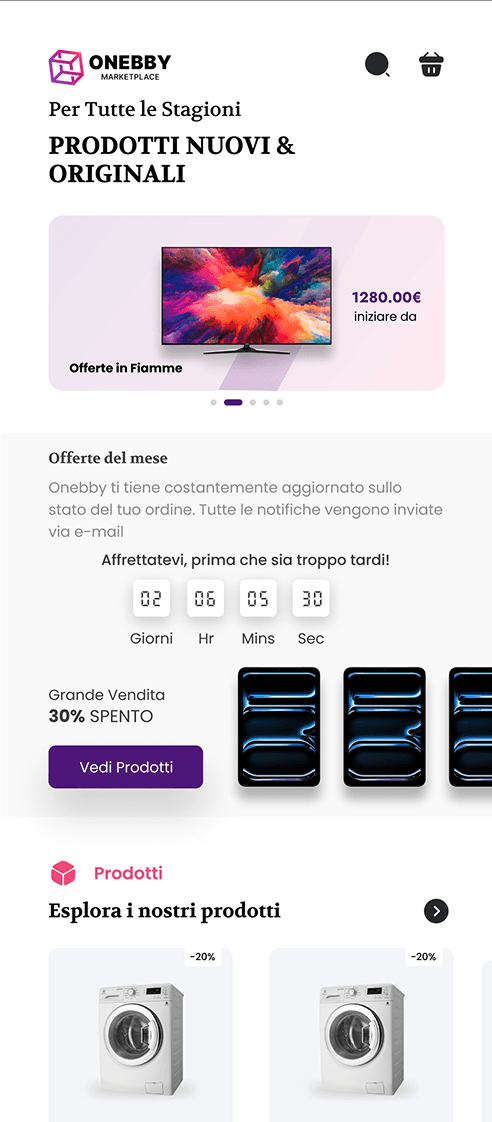 Onebby mobile design